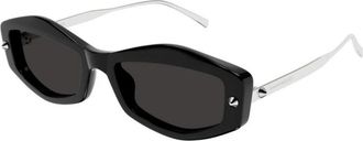 Alexander McQueen Authentieke brillen met eersteklas service - Dames - Zonnebrillen - Zwart - 55 MM - Accessoires
