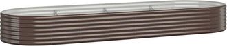 vidaXL Vidaxl - Jardinera arriate acero galvanizado marrón 322x100x36cm