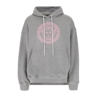 Versace Hoodies, female, Gray, Size: S Stylish Sweatshirts for Men and Women