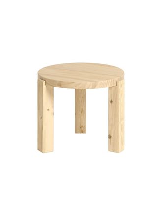 Hannun Mesa de centro circular color beige, 50x42 cm