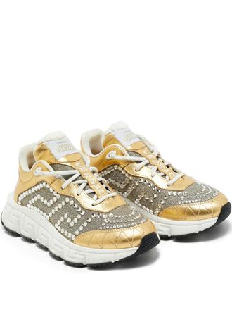 Versace Trigreca leather sneakers - Gold