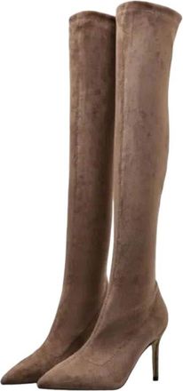 Generic Womens Over The Knee Tassel Stiletto Knee High Stretch Boots Pointed Toe Shoes