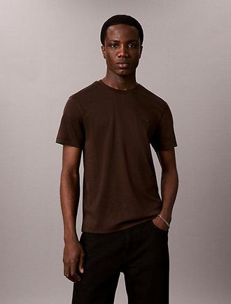 Calvin Klein Camiseta Slim De Algod&oacute;n Con Insignia
