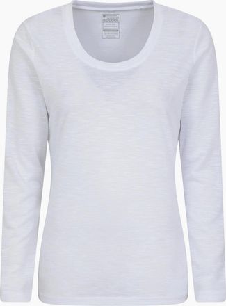 Mountain Warehouse Womens Mountain Warehouse Womens/Ladies Agra Slub Long-Sleeved Top - White - Size: 20