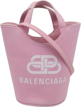 Balenciaga Pre-owned Bucket Bags, female, Pink, Size: ONE SIZE Pre-owned Canvas Bucket Bag