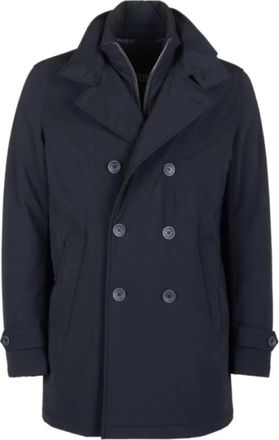 Herno Peacot Washington - Heren - Mantel - Blauw - L - Jassen