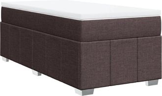 vidaXL Cama Box Spring Con Colch&oacute;n Tela Marr&oacute;n Oscuro 90x190 Cm Vidaxl