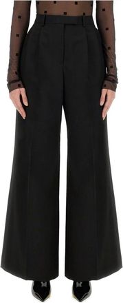 Givenchy Broeken, Dames, Zwart, S, Leer, Tailoring Rechte Broek