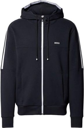 HUGO BOSS Mens Saggynos Full Zip Hoodie Sweatshirt, Navy