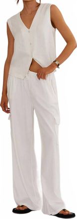 Beach Riot Darcy Vest In White Linen