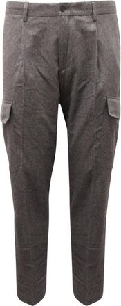 BRIGLIA 1949 Cashmere cargobroek in grijs - Heren - Slim Fit Broeken - Grijs - XL - Broeken