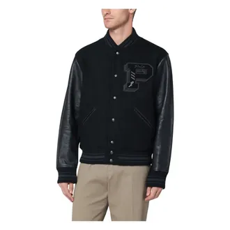 Polo Ralph Lauren Bomber Jackets, male, Black, 2XL, Varsity Jacket