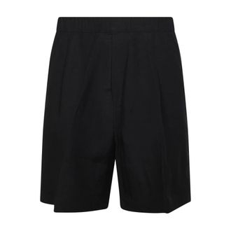 Laneus Casual Shorts, male, Black, Size: M Viscose And Linen Bermuda Shorts
