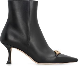 Jimmy Choo London Hoge Hakken Laarzen - Dames - Laarzen met Hak - Zwart - 39 EU - Leer - Schoenen