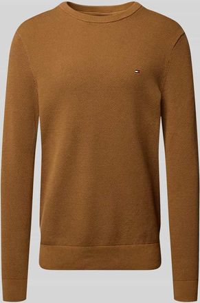 Tommy Hilfiger Regular Fit Strickpullover aus reiner Baumwolle in Khaki, Größe XXL