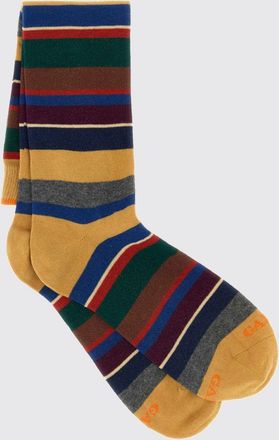 Gallo Calze alte in cotone stretch con motivo a righe multicolor e logo jacquard