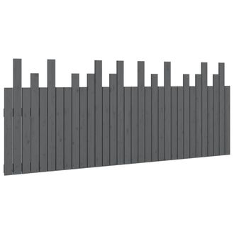 vidaXL Cabecero De Cama De Pared Madera Maciza Pino Gris 204x3x80 Cm Vidaxl