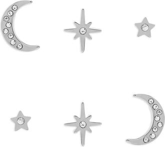 Olivia Burton Celestial North Star and Moon stud earrings set - Zilver