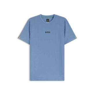 BOSS Active Jacquard-stripe slim-fit T-shirt with logo print