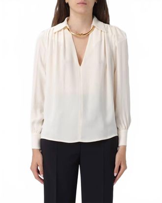 Elisabetta Franchi V-Neck Blouse In Milk
