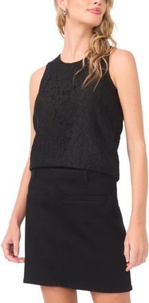 Vince Camuto Lace Shell in Rich Black at Nordstrom, Size X-Small