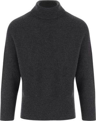 Giorgio Armani Trui met col van kasjmier met geribde boorden - Dames - Coltruien - Grijs - S - Kasjmier - Truien & Vesten