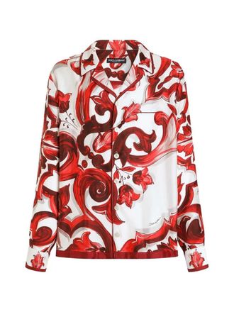 Dolce & Gabbana Vanity Twill-Hemd mit Majolika-Print