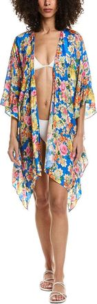 Johnny Was Short Ruffle Silk-Blend Kimono