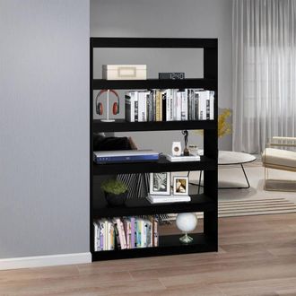 Berkfield Home Decorative Book Cabinet/Room Divider Black 100x30x167.5 cm Solid