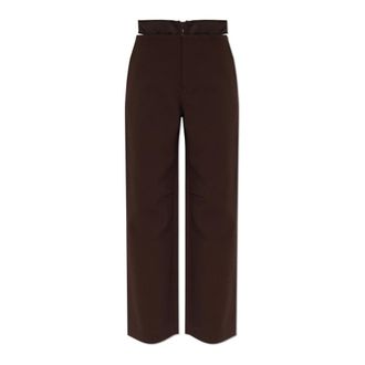 Rotate ROTATE Birger Christensen, Straight Trousers, female, Brown, Size: 2XS Straight-leg trousers