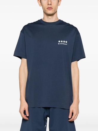 Givenchy Mens 4G Stars Logo T-Shirt in Navy