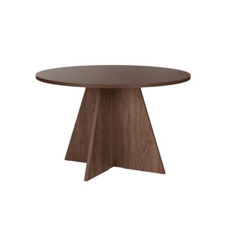 Calicosy Mesa de comedor con tapa redonda de 120 cm - nogal