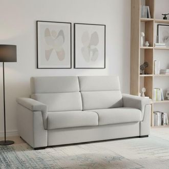Dmora Dmora - Sof&aacute; Cama 3 Plazas Nus, Sof&aacute; Convertible Para Sal&oacute;n, Acolchado, Desenfundable, Calidad 100% Made In Italy, 225x95 H100 Cm, Gris Claro