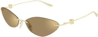 Balenciaga Geometrische Ovale Zonnebril - Dames - Zonnebrillen - Geel - 63 MM - Accessoires