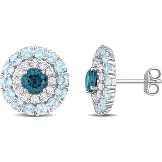 Delmar Blue Topaz & White Topaz Stud Earrings at Nordstrom Rack