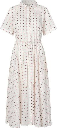 Lollys Laundry Maxi Jurken - Dames - Shirt Kleedjes - Wit - L - Kleedjes
