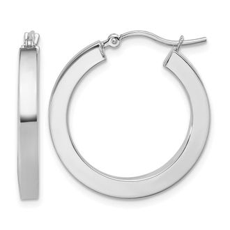 Diamond2Deal 10k Gold 3mm Polished Square Shape Hoop Earrings