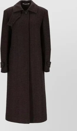 Tagliatore virgin wool houndstooth long coat