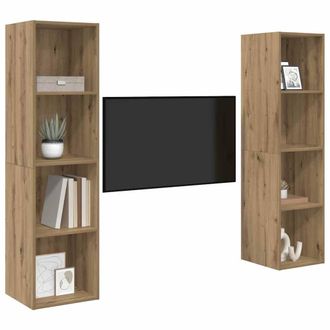 Berkfield Home TV Cabinet 2 pcs Brown 37 x 37 x 142.5 cm Engineered wood