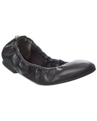 Stuart Weitzman Gabby Scrunch Rivet Leather Flat