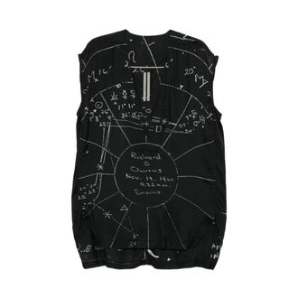 Rick Owens Sleeveless Tops, male, Black, Size: M Graphic-print Top