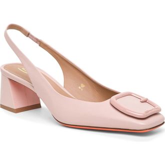 Santoni Leather mid-heel slingback in Pink at Nordstrom, Size 5.5