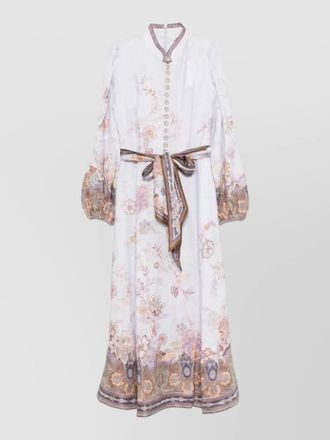 Zimmermann luna floral belted midi dress