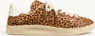 Valentino Garavani Royco Trainer in Hair Calf with Fauve Eclat Print and Nappa Calfskin
