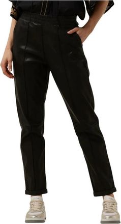 Ibana Pascal leren broek - Dames - Leren Broeken - Zwart - 2XL - Leer - Broeken