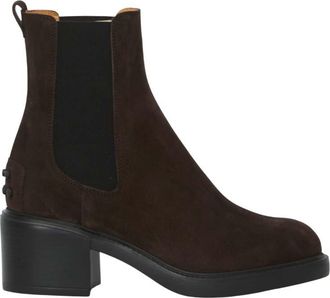 Tod's Dark Brown Suede Ankle Boots