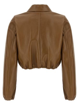 Gucci Womens Beige Lamb Leather Jacket Clothing