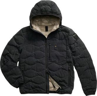Blauer Piumino Wave con Cappuccio - Heren - Gewatteerde jassen - Zwart - XL - Leer - Jassen