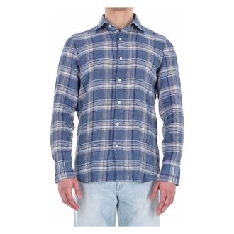 Finamore Madras Linnen Tailored Overhemd - Heren - Casual Overhemden - Veelkleurig - M - Linnen - Overhemden