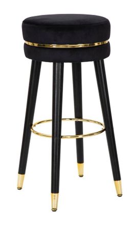 Charme 1921 Paris Black/Gold Bar Stool cm &oslash; 35x74